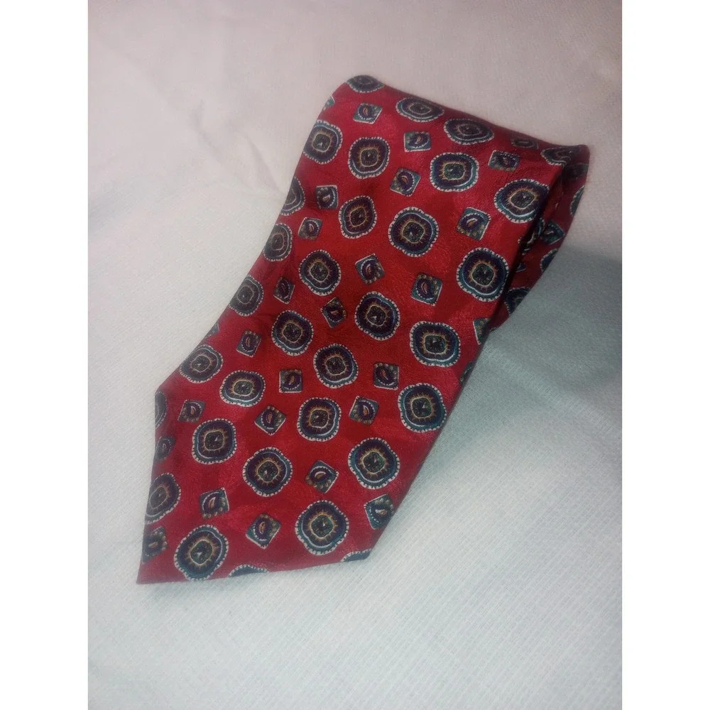 Hamilton Collection Red, Blue Abstract USA Silk‎ Neck Tie 3 1/4 4075